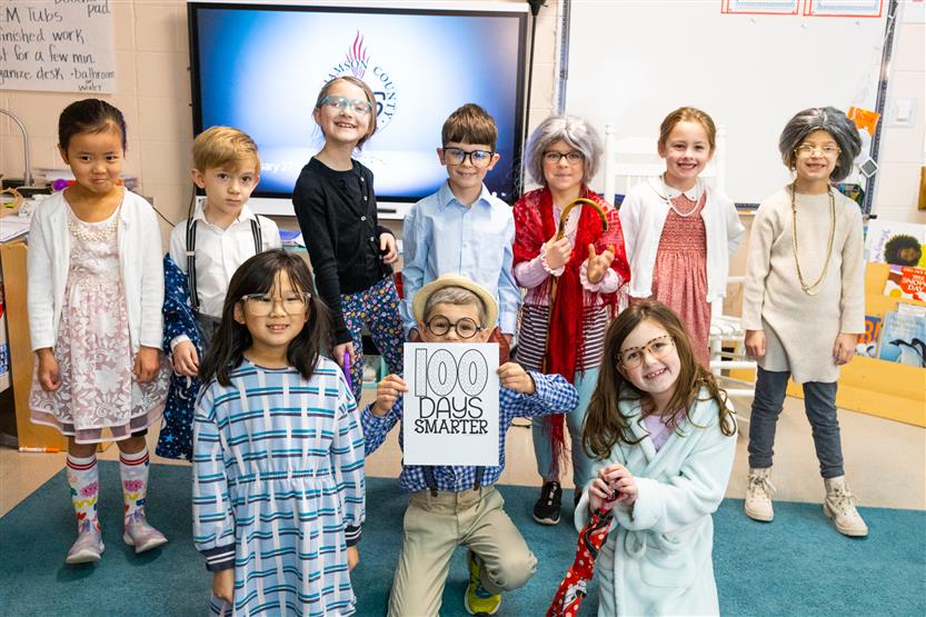 Students celebrate the 100th day of school
